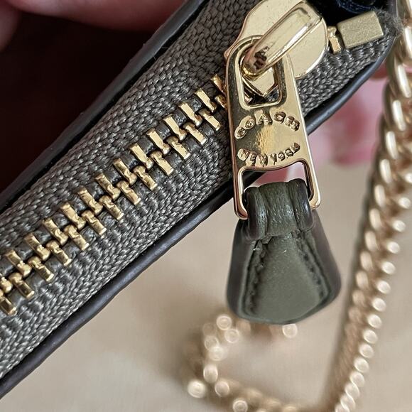 Coach Signature Embossed Leather Wristlet - Picture 10 of 16